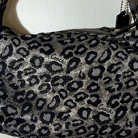 COACH Leopard Ocelot Metallic Hobo Handbag - Picture 5 of 5